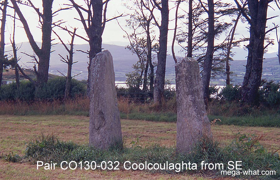 Coolcoulaghta Standing Stone Pair from SE.