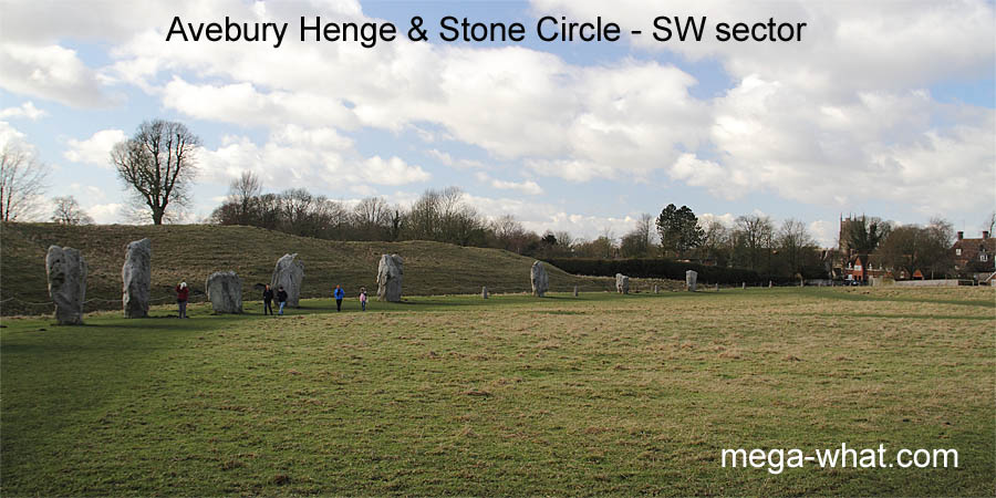 SW sector of Avebury Henge & Stone Circles, Wiltshire, England.