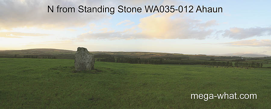 N from Ahaun Standing Stone, Waterford, Ireland.