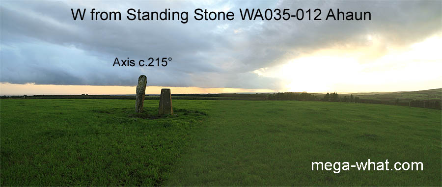 W from Ahaun Standing Stone, Waterford, Ireland.