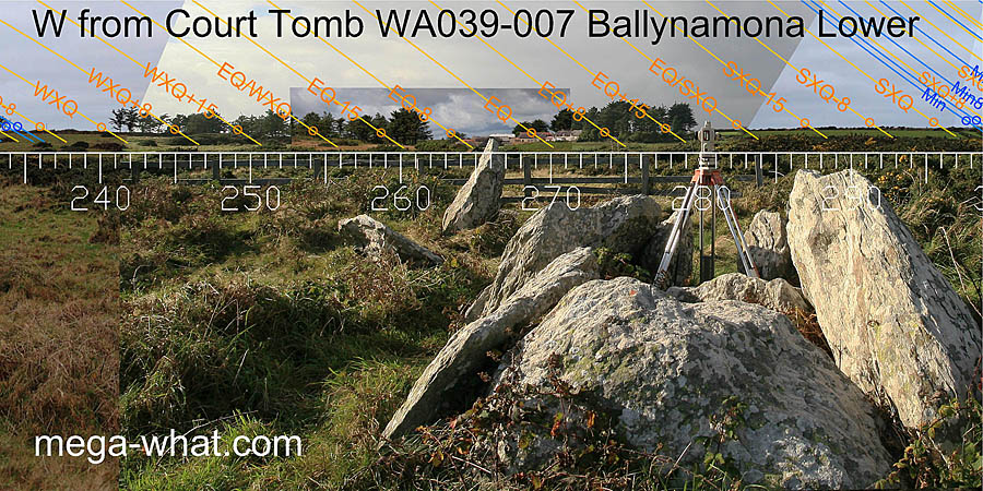 W from Ballynamona Court Tomb, Waterford, Ireland.