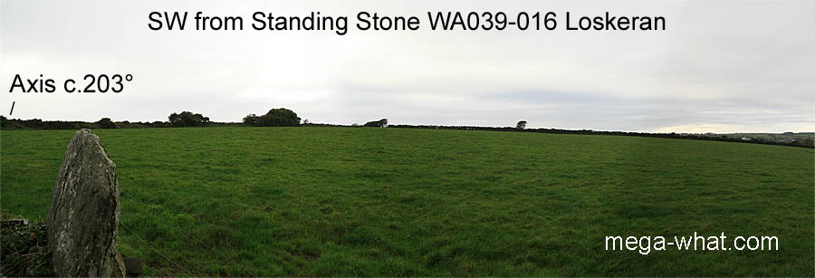 SW from Loskeran Standing Stone, Waterford, Ireland.
