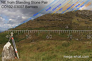 NE axial view from Barrees Standing Stone Pair