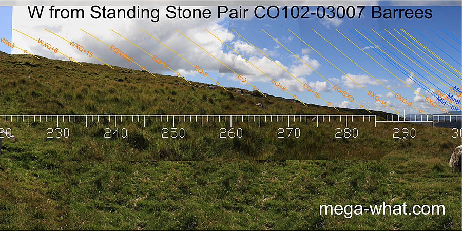 W from Barrees Standing Stone Pair, Cork, Ireland.