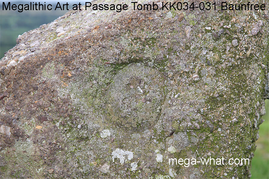 Passage Tomb Art on Baunfree Passage Tomb, Kilkenny, Ireland.