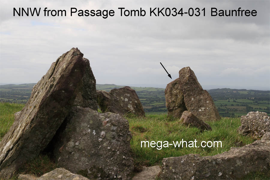 NNW from Baunfree Passage Tomb, Kilkenny, Ireland.