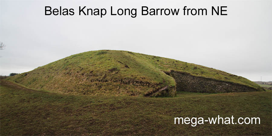 Belas Knap Long Barrow, Gloucestershire, England - from NE.