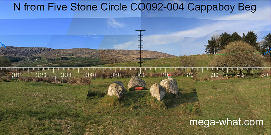 View N from Cappaboy Beg Five Stone Circle
