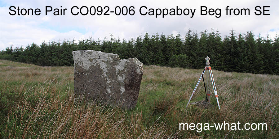Cappaboy Beg Standing Stone Pair, Cork, Ireland from SE.