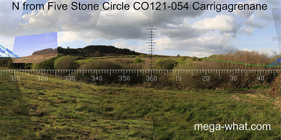 View N from Carrigagrenane Five Stone Circle