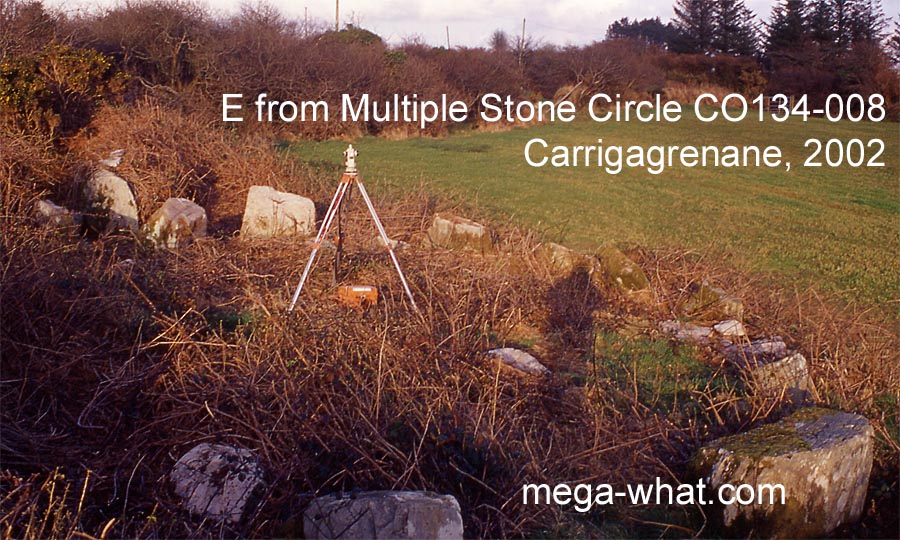 NW from Carrigagrenane Multiple Stone Circle, Cork, Ireland.