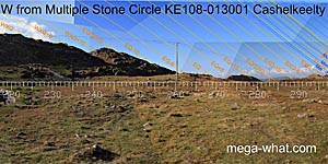 W from Cashelkeelty Multiple Stone Circle, Kerry, Ireland.