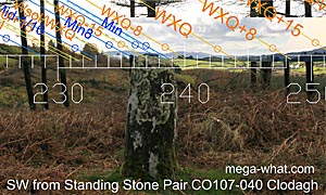 SW axial view from Clodagh Standing Stone Pair