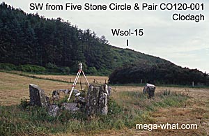 SW axial view from Clodagh Stone Circle & Pair