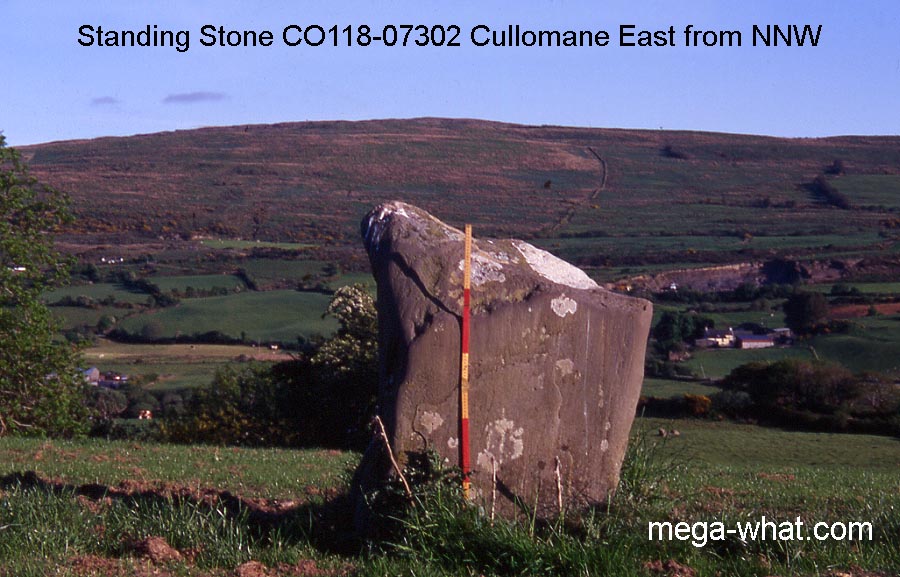 Cullomane East Standing Stone from NNW.