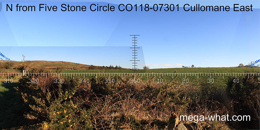 View N from Cullomane East Stone Circle