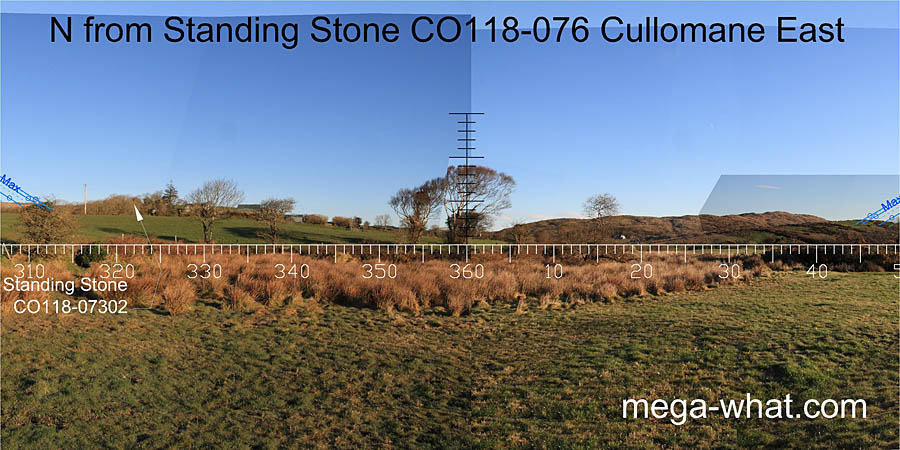 View N from Cullomane East Standing Stone / Pair