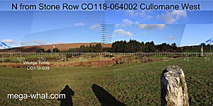 View N from Cullomane West Stone Row
