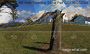 NE axial view from Coolcoulaghta Standing Stone Pair