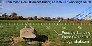 NE axial view from Coorleigh South Boulder-Burial / Mass Rock