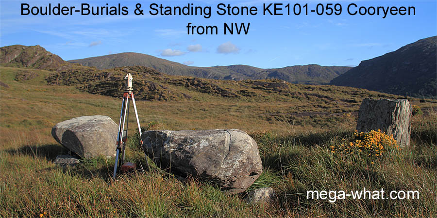 Uragh Five Stone Circle & Standing Stone, Kerry, Ireland from SE.