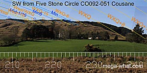 View SW from Cousane Five Stone Circle