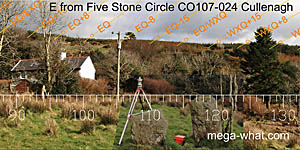NE axial view from Cullenagh Stone Circle