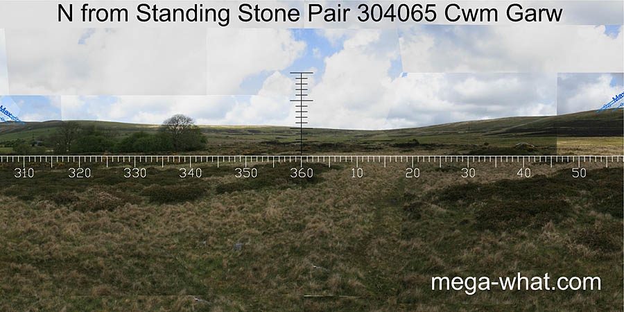 View N from Cwm Garw Standing Stone Pair