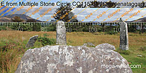NE axial view from Derreenataggart Multiple Stone Circle