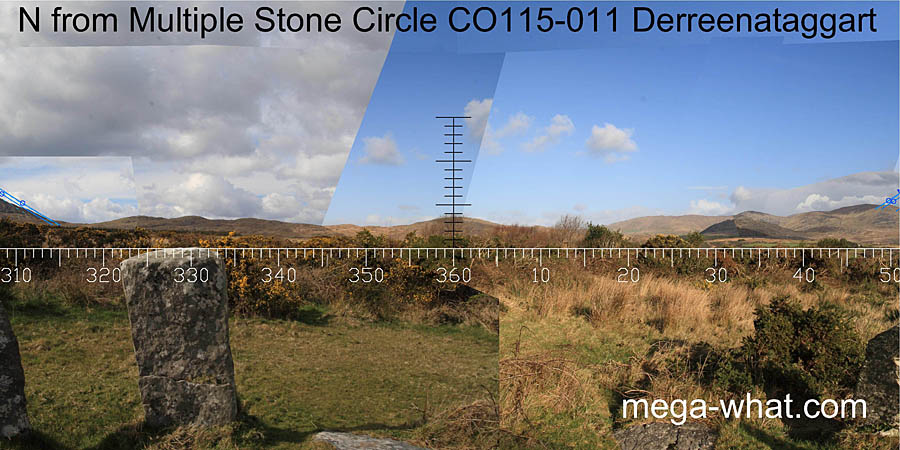 View N from Derreenataggart Multiple Stone Circle