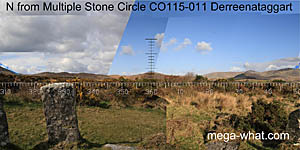 View N from Derreenataggart Multiple Stone Circle