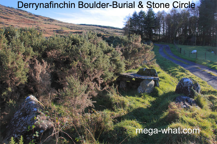Derrynafinchin Stone Circle & Boulder-Burial, Cork, Ireland.