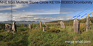 NE axial view from Drombohilly Stone Circle