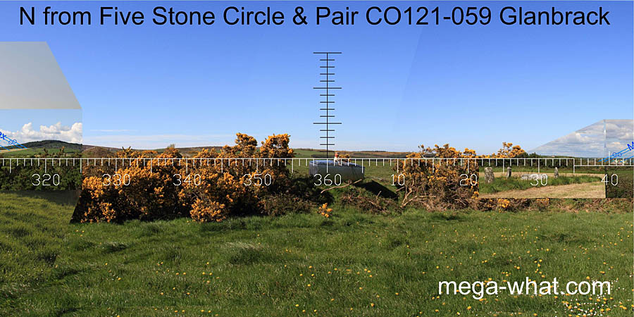 View N from Glanbrack Stone Circle & Pair