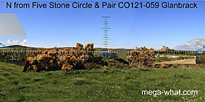 View N from Glanbrack Stone Circle & Pair