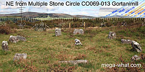 NE axial view from Gortanimill Stone Circle