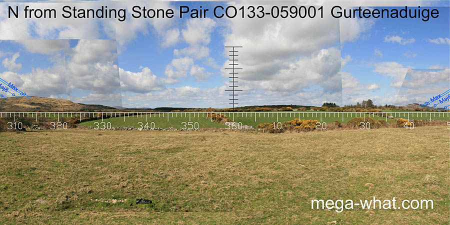View N from Gurteenaduige Standing Stone Pair