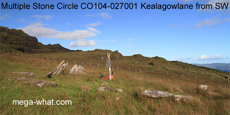 Kealagowlane Multiple Stone Circle, Cork, Ireland from SW.