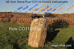 NE axial view from Keilnascarta Stone Row