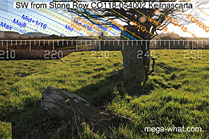 SW axial view from Keilnascarta Stone Row