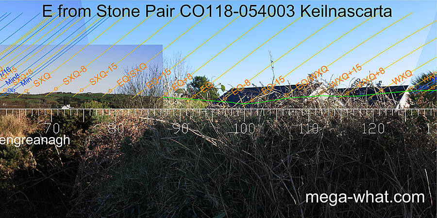 E from Keilnascarta Standing Stone Pair, West Cork, Ireland.
