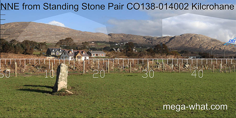 NE axial view from Kilcrohane Standing Stone Pair