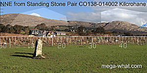NE axial view from Kilcrohane Standing Stone Pair