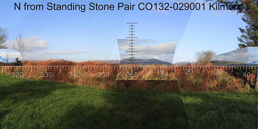 View N from Kilmore Standing Stone Pair