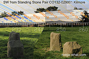 SW axial view from Kilmore Standing Stone Pair