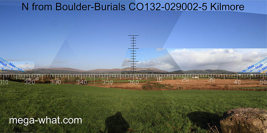 View N from Kilmore Boulder-Burials & Stone Row