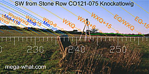 SW axial view from Knockatlowig Stone Row