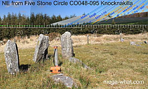 NE axial view from Knocknakilla Stone Circle
