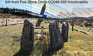 SW axial view from Knocknakilla Stone Circle