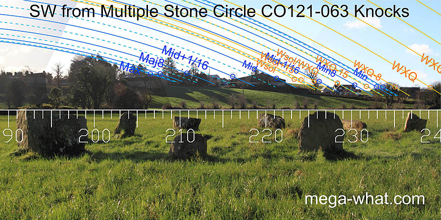 SW from Multiple Stone Circle CO121-063 Knocks, West Cork, Ireland.